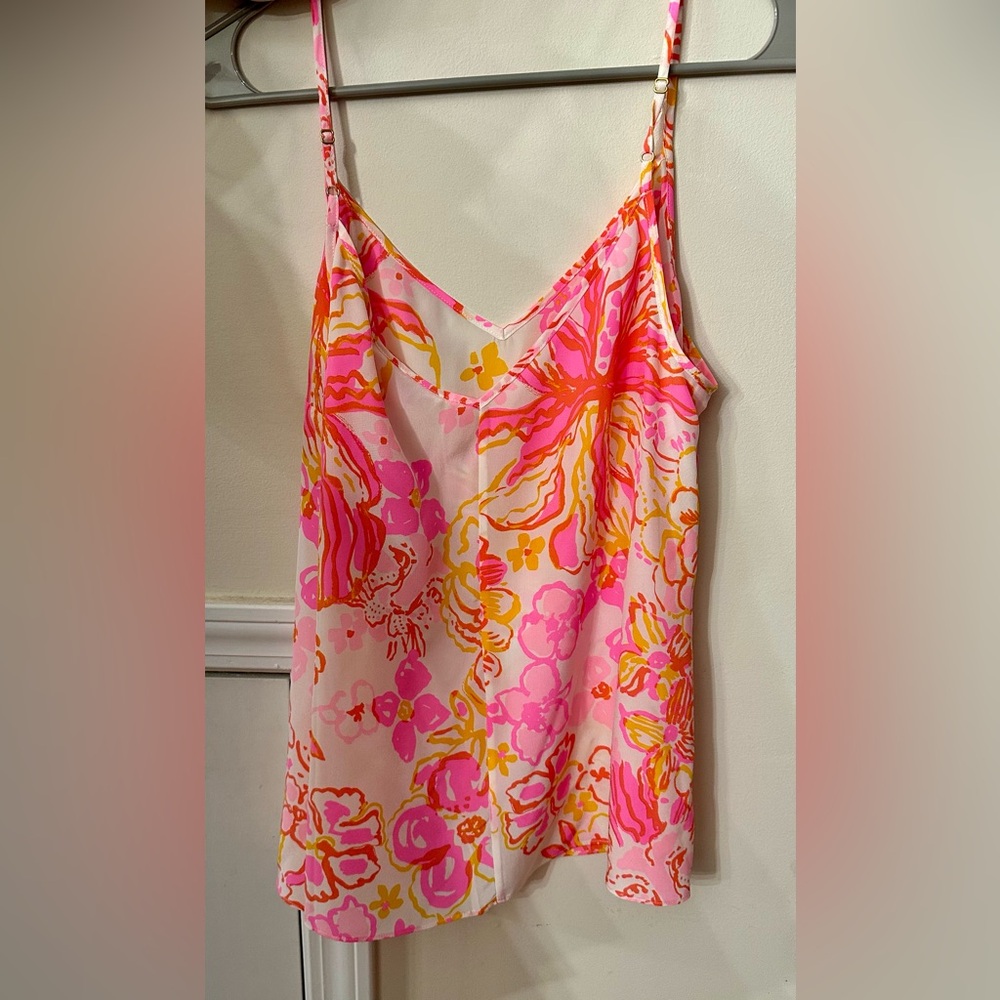 Lilly Pulitzer Zoe Silk Tank Top in Happiness Is